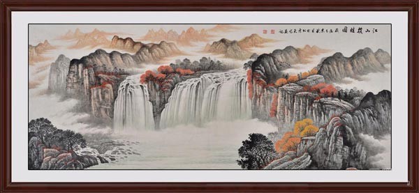 董事長(zhǎng)辦公室設(shè)計(jì)時(shí)掛哪些裝飾畫(huà)，可以襯托出品味和修養(yǎng)《江山攬勝圖》